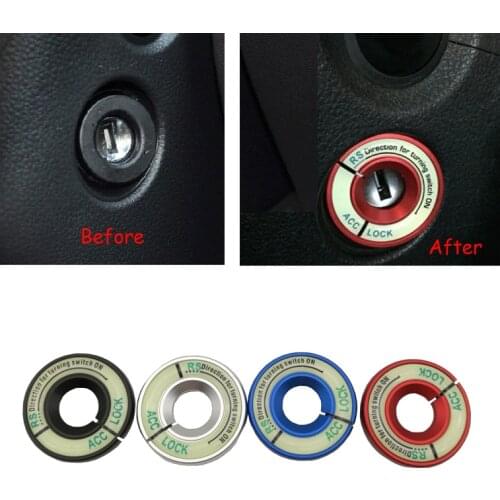 Aluminum Car Stickers Ignition Key Lock Keyhole For Audi A1 A3 Q3 TT Volkswagen Golf Scirocco Tiguan Jetta Decoration Ring