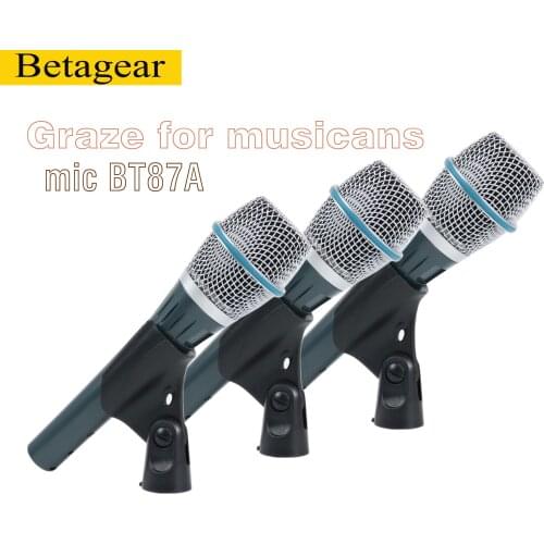 Betagear 3 Pieces 87A Condenser Supercardioid Microphone Vocal Condenser Microphone handheld professional wire microfono