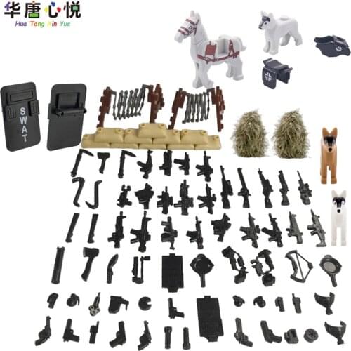 Locking SWAT MOC Police Shield Single Sale Building Blocks Toys For Children Compatible with SWAT Army Military Locking Toy