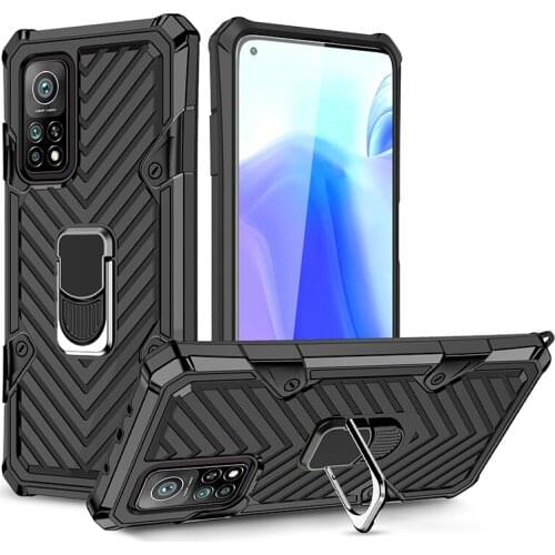 For Xiaomi Mi 10T Pro Case Case Magnetic Metal Finger Ring Stand Holder Armor Phone Cases for Mi 10T Back Cover Coque Fundas