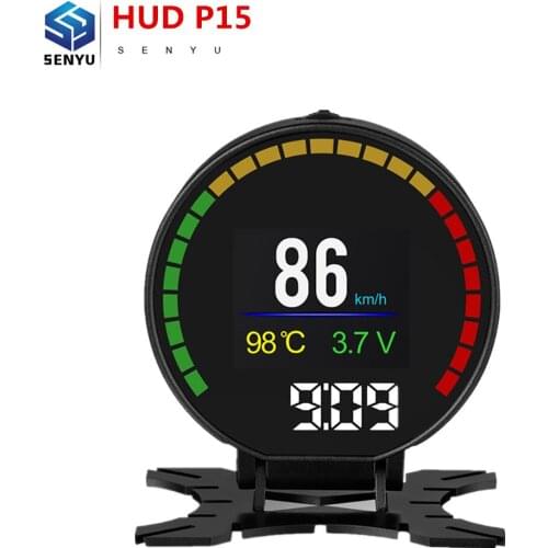 HUD P15 Head Up Display P15 Car Electronics OBD2 Auto Display Gauge Car Speed Projector Digital Speedometer On-board Computer