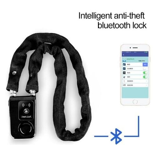 Electric car lock intelligent control super smart phone Bluetooth steel chain lock waterproof burglar alarm electric car lock