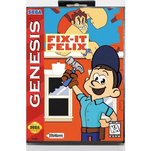 Fix It Felix Jr 16bit MD Game Card For Sega Mega Drive/ Genesis with Retail Box