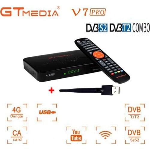 10pcs GTMEDIA V7 Pro DVB-S/S2/S2X+T/T2 H.265 Satellite Receiver Decoder HD tv box upgrade from V7 Plus