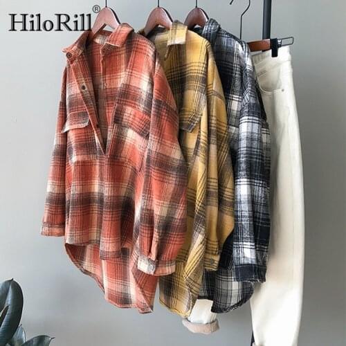 Блузки в клетку HiloRill China At AliExpress