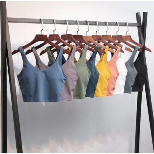 CLASSIC Buttery Soft Shockproof Athletic Sport Bras Tops Women Naked Feel Padded Athletic Fitness Workout Yoga Gym Bra Crop Tops