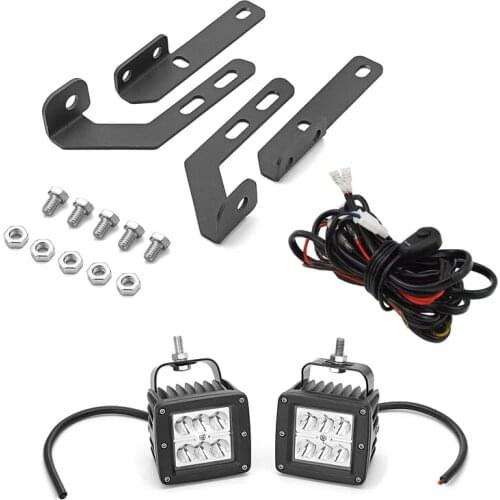 24W Spot Beam Hood Ditch LED Fog Light Pods Mount Bracket Wire Stainless Steel Black For 2000-2006 Toyota Tundra