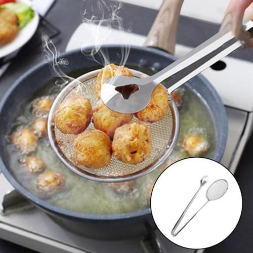 Multifunctional Stainless Steel Fine Mesh Strainer Kitchen Frying Utensil Fried Food Oil Filter Household Supply Cooking Helper