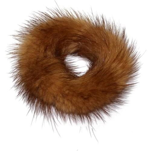 Fashion Women Soft Mink Hair Scrunchie Rope Ponytail Tail Stripe Wrist Band Headwear Headdress Hair Styling Decor Accessory