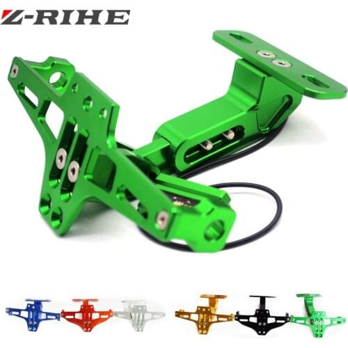 Motorcycle Adjustable Angle Aluminum License Number Plate Frame Holder Bracket FOR YAMAHA R1 R6 XJ6 FZ8 KAWASAKI Z1000 Z800