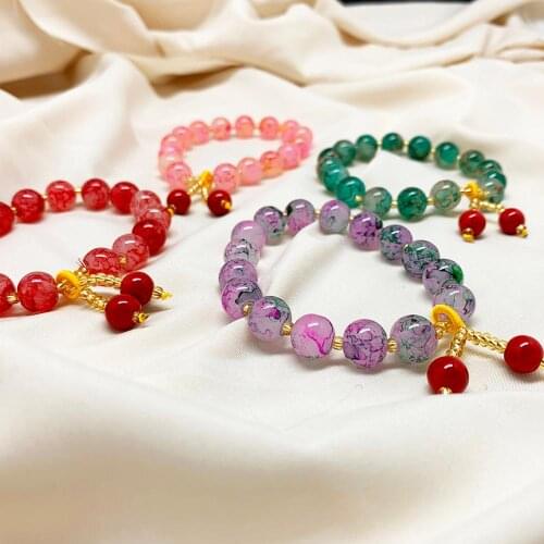 New Charm10mm Natural Stone Beaded Bracelet Multi-colored Fashion Jewelry for Women Handmade Round Bracelet Bangle Wholesale
