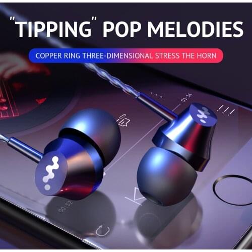 New In-Ear Phone Earphones Wired Earphone Heavy Bass Headphones With Microphone Volume Control Stereo Gaming Headset For Phones