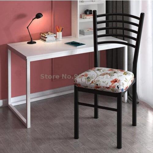 Dining table and chair home modern minimalist plastic backrest stool Nordic makeup wrought iron chair restaurant desk dining cha