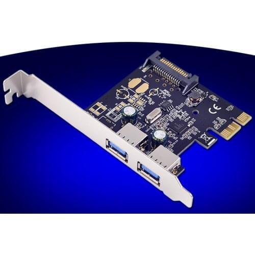 PCI-Express to External 2 Ports USB3.0 Expansion Card Adapter + 15Pin SATA Power
