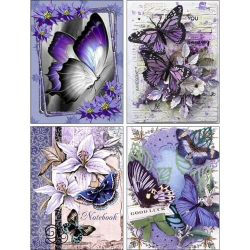 PDMDOG Diamond Painting Butterfly Flower Cross Stitch 5D Needlework Rhinestones Diamond Embroidery Animal Mosaic Home Decor