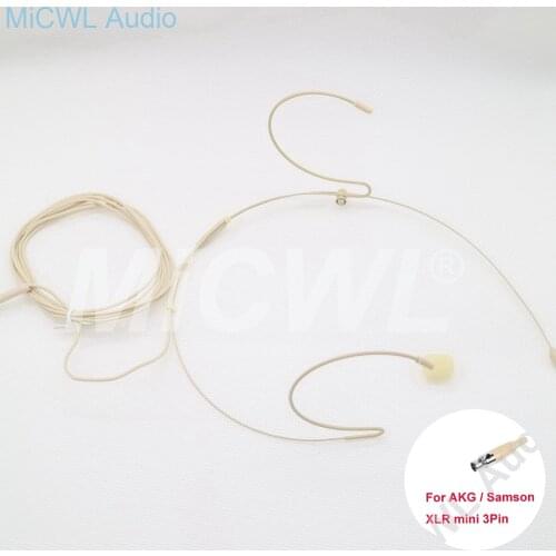 Pro Headworn Microphone Omni-directional Beige Headset Microphone For AKG Samson System Bodypack OM40-19