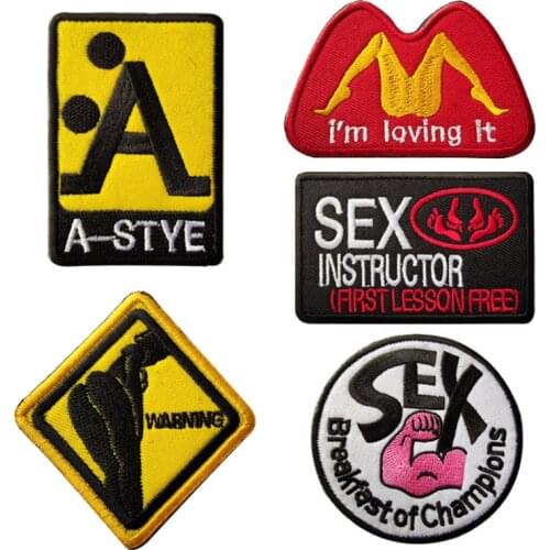 Sexy Embroidery Velcro Patches Sexy Girl Military Stripe Stickers LOVING Patch badges Applique