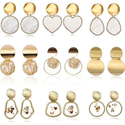 Fashion womens earrings 2019 New Jewelry Accessories Metal Geometry Ethnic Retro Long Earrings For Christmas Gifts Wholesale