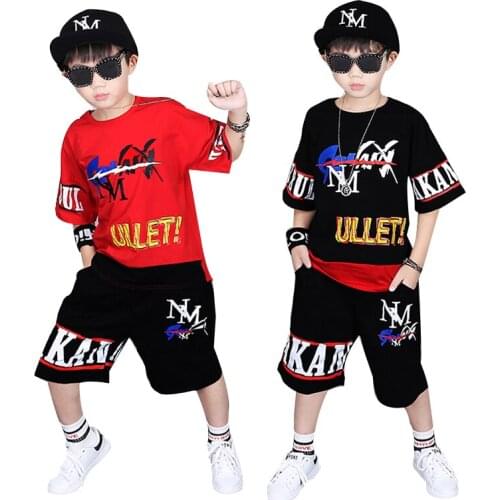 2019 clothes for boy tracksuit tshirt+harem pant Fashion teenager Clothes Kids Hip Hop Clothing kid Sports Suit roupa menino