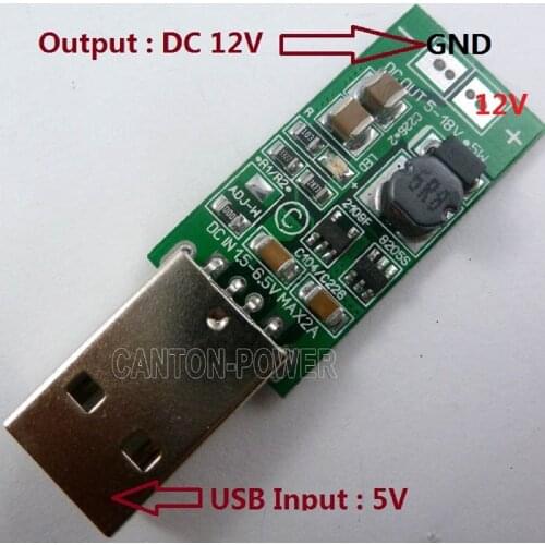TB376 USB DC 5V to 12V DC-DC Boost Converter Step Up Module for Monitor Camera LED DVR