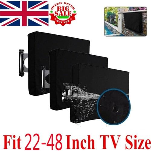 30'' To 58'' Inch Tv Waterproof Outdoor TV Cover Screen Case With Bottom CoverTV Dustproof With Remote Control Pocket