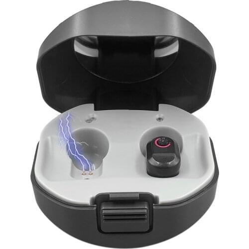 1pcs Mini Hearing Aid Rechargeable Hearing Device Small Inner Ear Invisible Sound Amplifier Noise Reduction with Recharging Base