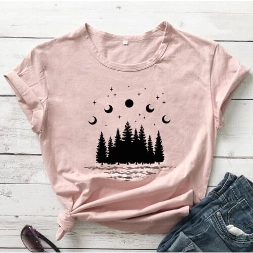 Aesthetic Women Tumblr Nature T-shirt Casual Unisex Short Sleeve Adventure Tshirt Funny 90s Stay Out Of The Forest Top Tee Shirt