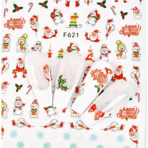 Winter Christmas Style Snowflake Full Wraps Nail Art Water Transfer Stickers Manicure Decals DIY