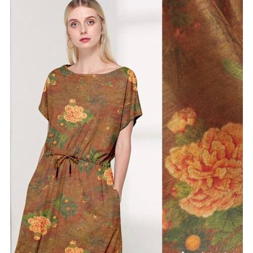 150cm wide silk linen fabric meter 19mm printed linen silk fabric delicate vintage chinese silk fabric wholesale linen cloth