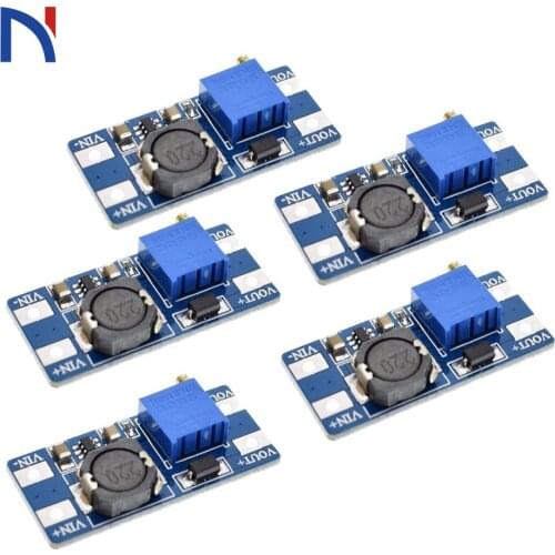 5Pcs DC-DC MT3608 DC Voltage Regulator Step Up Boost Converter Power Supply Module 2V-24V to 5V-28V 2A Max