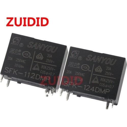 5PCS SANYOU SFK-112DMP 12VDC SFK-124DMP 24VDC 4PINS 20A Power Relay