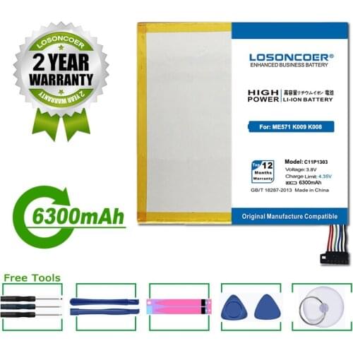 LOSONCOER Battery 5700mAh C11P1303 Battery For Asus Google Nexus 7" 7 II 2 2nd Gen 2013 ME571 ME57K ME57KL K009 K008