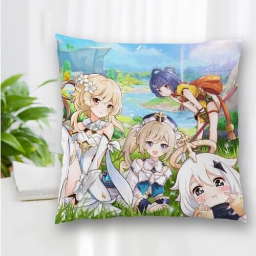 New Genshin Impact Anime Pillow Slips With Zipper Bedroom Home Office Decorative Pillow Sofa Pillowcase Cushions Pillow Cover
