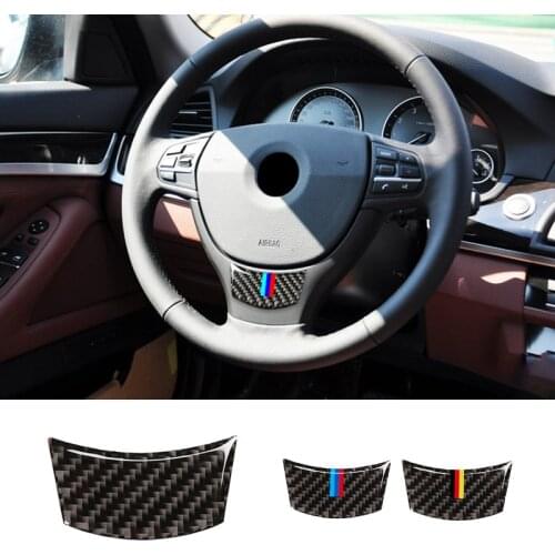 Car Carbon Fiber Steering Wheel Sticker M Stripe Trim For BMW 5 Series E60 2004 2005 2006 2007 2008 2009 2010 520li 523li 525li