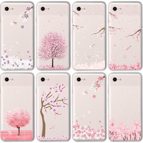 Ciciber Funda Case for Google Pixel 5 4 3 2 XL Luxury Cherry Blossoms Flower Vogue Soft Silicone for Google Pixel 4a 3a XL Coque