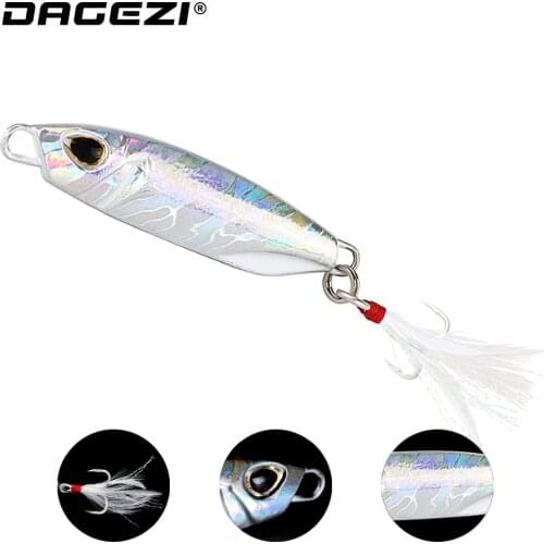 DAGEZI 10g/15g/20g/30g Metal Jig Hard Bait For Carp Fishing Lure Saltwater Jigging Laser Body Sinking Bait Hard swimbait