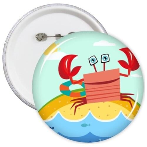 Cancer Zodiac Constellation Clothes Backpack Decorate Badges Kawaii Cartoon Sticker Clothing Patche Kid Gift Decorative Brooches