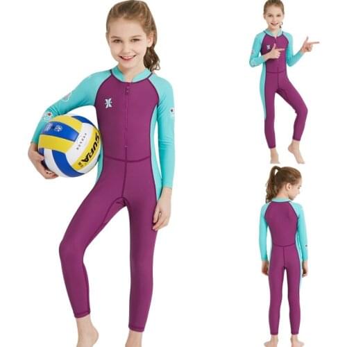 Kids Diving Suit 2.5MM Neoprene Wetsuit children for boys girls Keep Warm One-piece Long Sleeves UV protection Swimwear