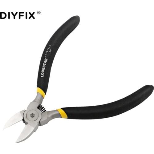 DIYFIX 5.5" Diagonal Pliers Carbon Steel Electrical Wire Cable Cutters Cutting Side Snips Flush Pliers Nipper Repair Hand Tools