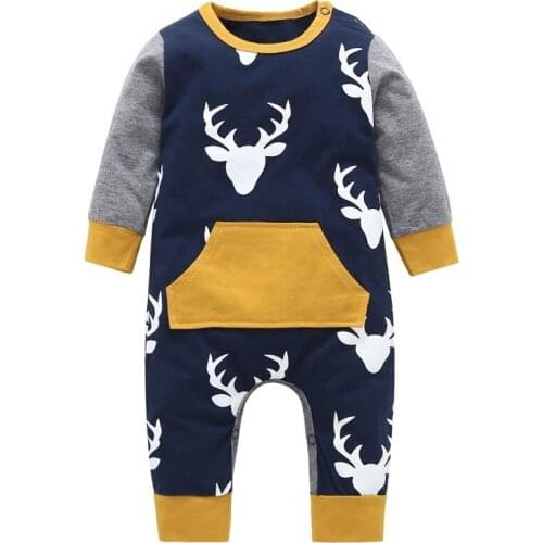 Autumn Baby rompers baby boy clothing cotton newborn baby boy clothes long sleeve Deer head infant newborn jumpsuit outfits