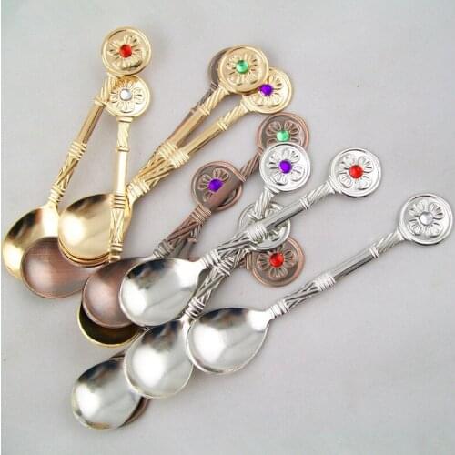 Gemstone Stainless steel coffee spoon new creative ice cream spoons Grapefruit Melon Coffee Spoons