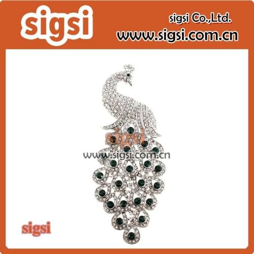 Good-looking peafowl Rhinestone brooch for gift