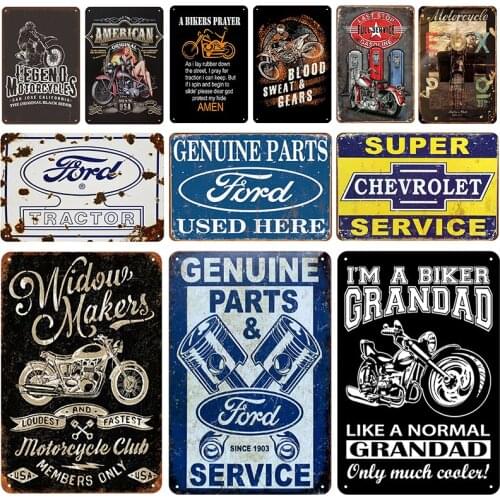 Car Brand Tin Sign Motor Vintage Rusted Locomotive Poster Motorcycle Club Man Cave Garage Wall Plate Art Painting Decor Plaques