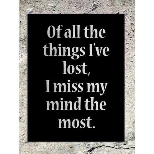Metal Sign Humorous Lost My Mind Quote Tin Metallic Decorative Wall Plaque Gift
