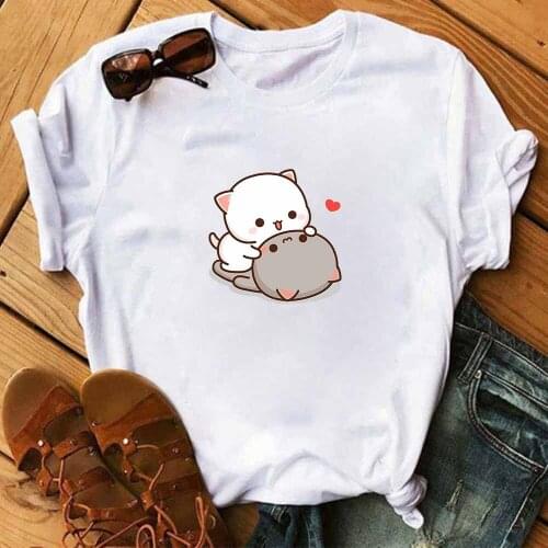 Cute Tops Aesthetic Graphic Tees Women Cartoon Tops Harajuku Kawaii Clothing Shirts Bear Print Funny Girls Clothes Short Sleeve