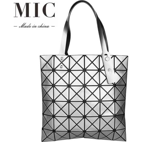 Fashion luxury design handbag Pu shopping bag diamond geometric one shoulder bright face high-quality women bag