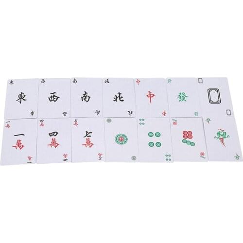 1 Box Of 144 Paper MahJong Mah Jong Chinese Playing Cards Set + Dice For Family Party Children Adult Math Toy