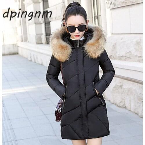 2018 New Fashion Women Winter Jacket With Fur collar Warm Hooded Female Womens Winter Coat Long Parka Outwear Camperas
