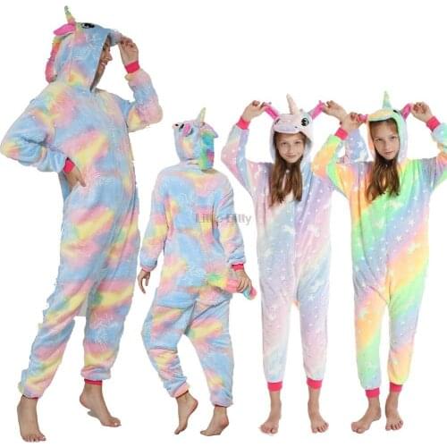 Roupa Infantil Menina Mother Kids Family Matching Pajamas Kigurumi Unicorn Pajamas For Adult Baby Sleepwear Kids Homewear