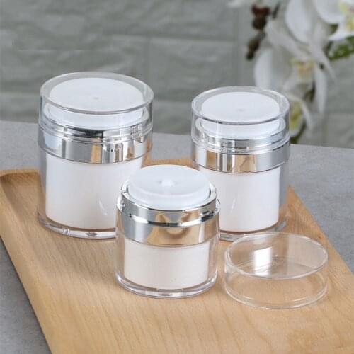 15g 30g 50g Empty Acrylic Beauty Facial Cream Jars Pot Vitamin C Serum Airless Vacuum Bottles Containers Packaging 5pcs